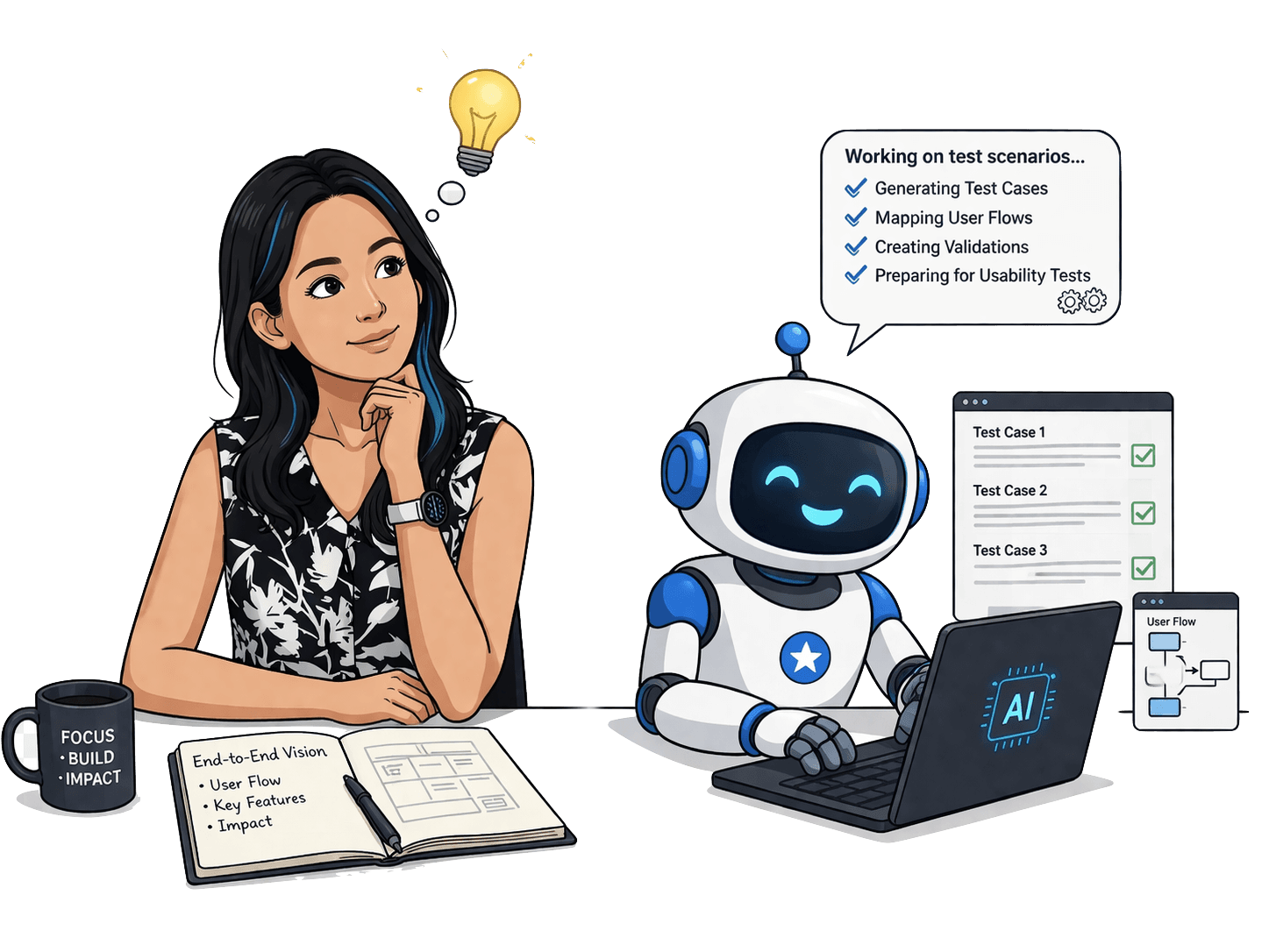 Thoughtful collaboration with AI assistant